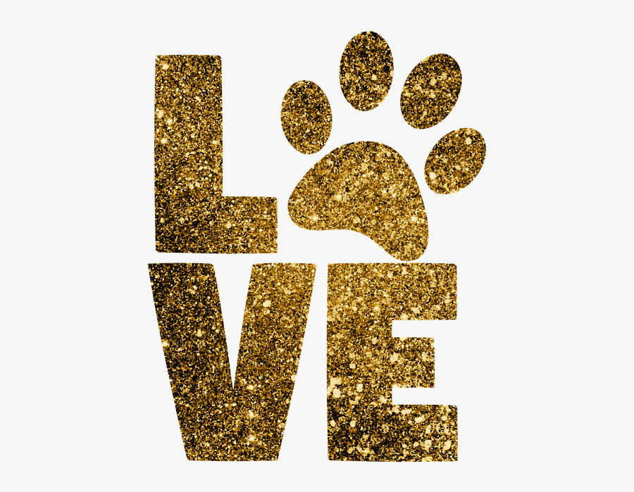 Paws Clipart Ucla - Love Paw Print Gold, Transparent Clipart