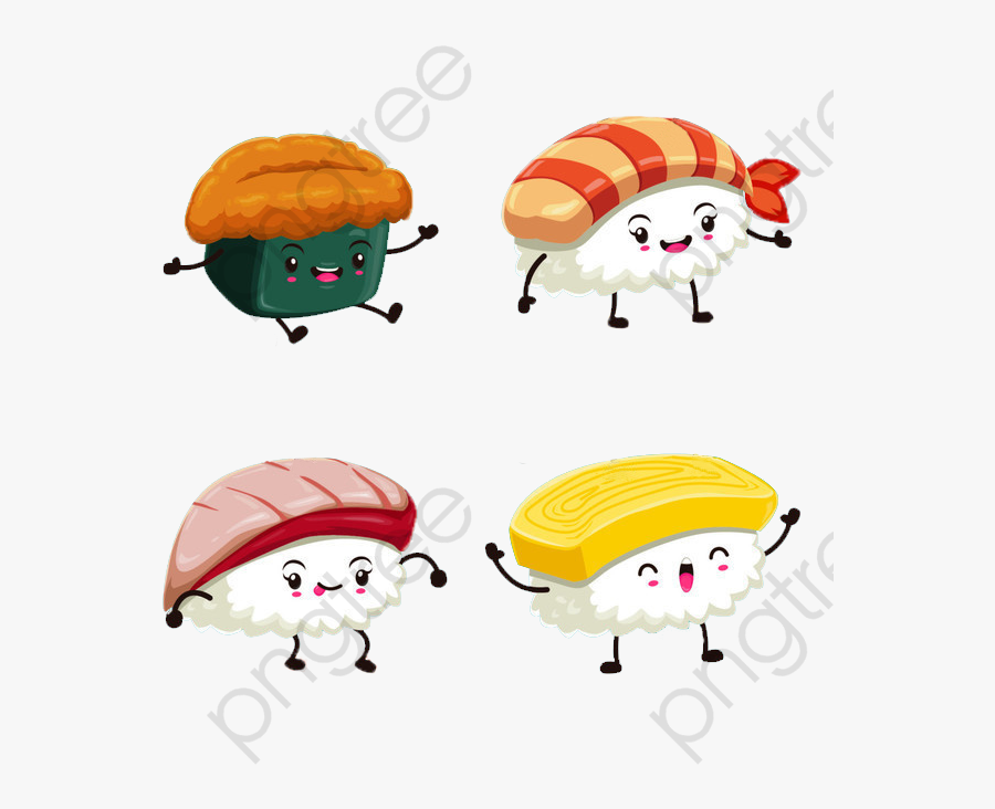 Sushi Cartoon, Sushi Clipart, Cartoon Clipart, Cartoon - Hình Sushi Hoạt Hình, Transparent Clipart