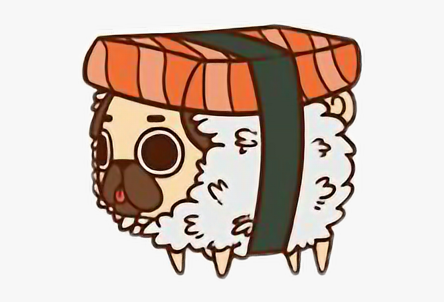 Puglie Pug Sushi, Transparent Clipart
