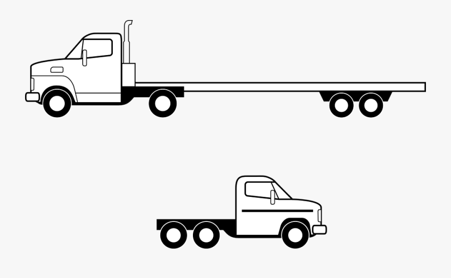Pickup Clipart Vector - Flatbed Truck Clipart, Transparent Clipart