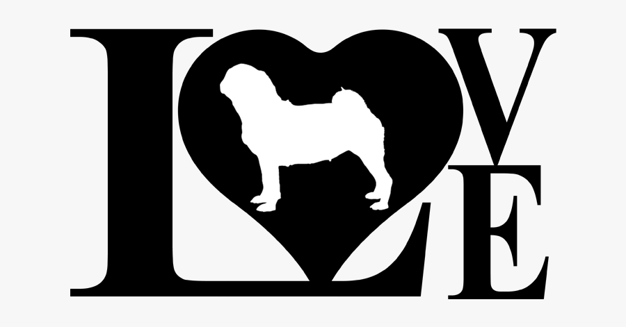 Dog Love Decal Sticker - Love Cats Clipart Black And White, Transparent Clipart