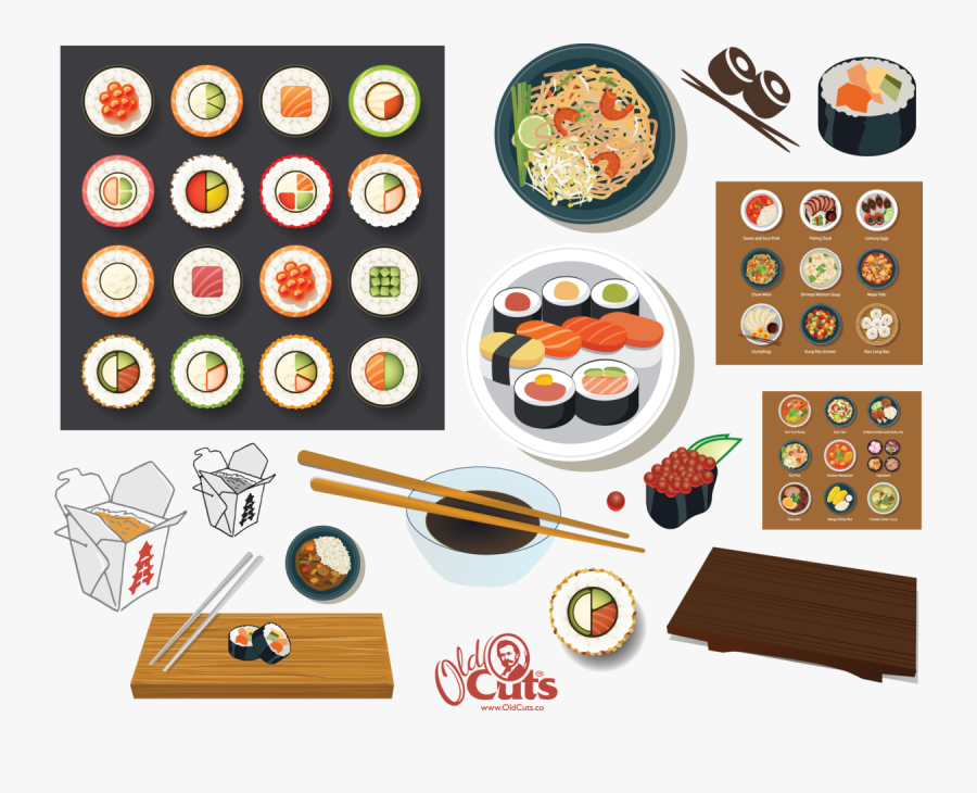 พื้น หลัง การ์ตูน ซูชิ, Transparent Clipart