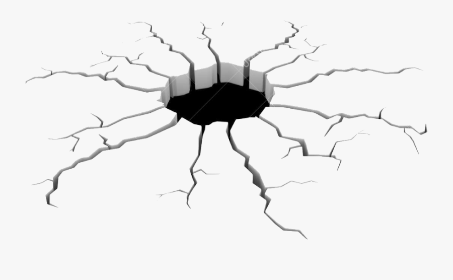 Cracked Cracks Ground Road Earthquake Broken - Hole Clipart Black And White, Transparent Clipart