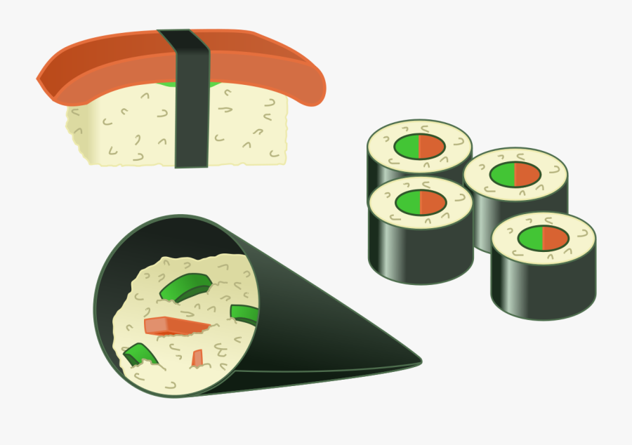 Transparent Sushi Clipart Free - Different Types Of Sushi, Transparent Clipart