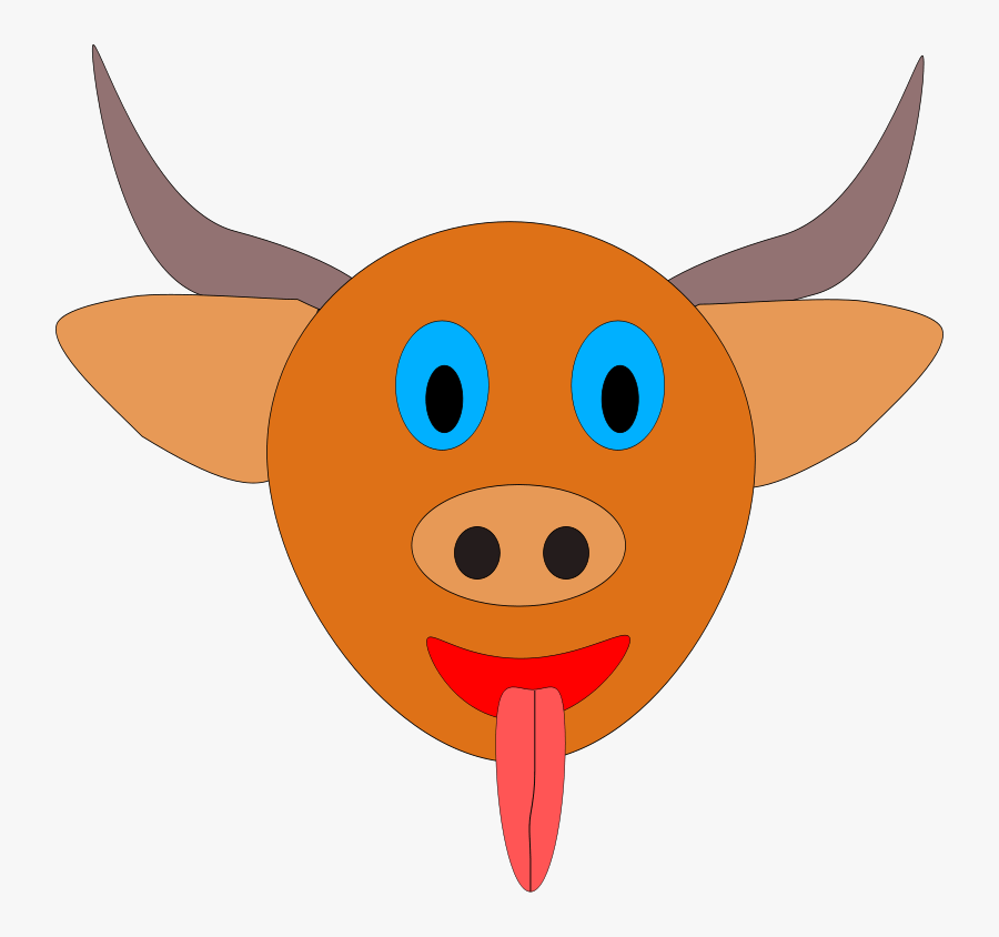 Smile,head,carnivoran - Cartoon Bull Head, Transparent Clipart