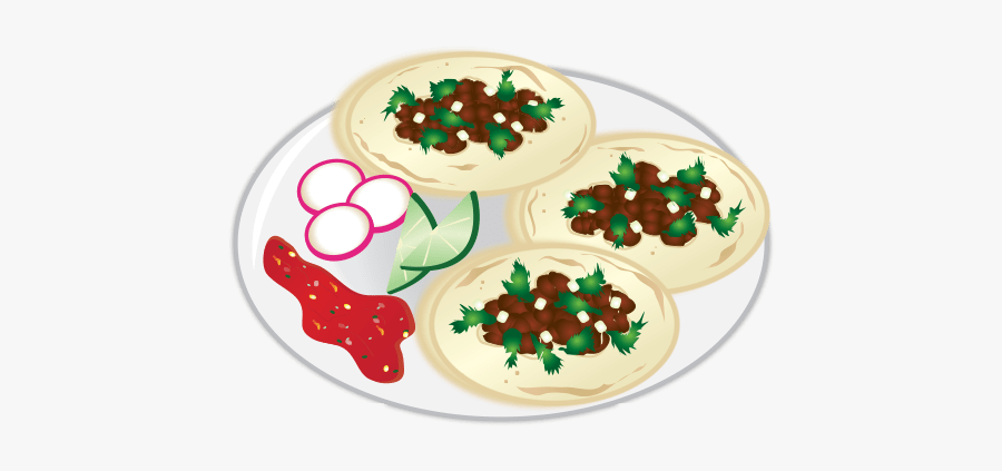 Taco Plate - Street Taco Clip Art, Transparent Clipart