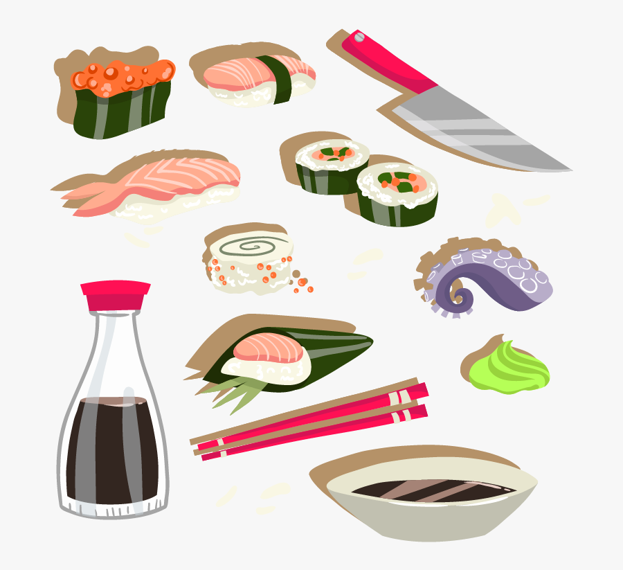 Japanese Cuisine Tempura Creative Hand Painted Handpainted - ซูชิ การ์ตูน อาหาร ญี่ปุ่น, Transparent Clipart