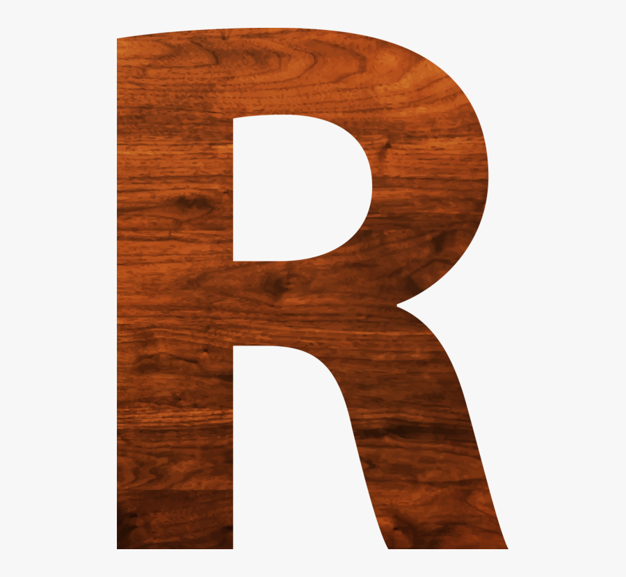 Angle,hardwood,wood - Wooden R Alphabet, Transparent Clipart