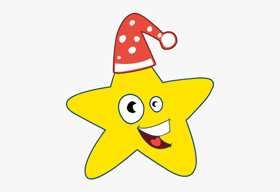 Clip Art Christmas Star Cap Smile Happy - Clipart Of Christmas Stars, Transparent Clipart
