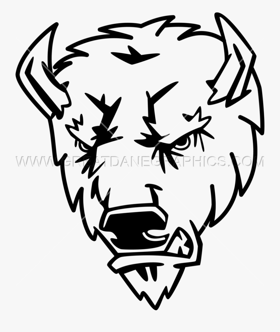 Clip Art Buffalo Head Drawing, Transparent Clipart