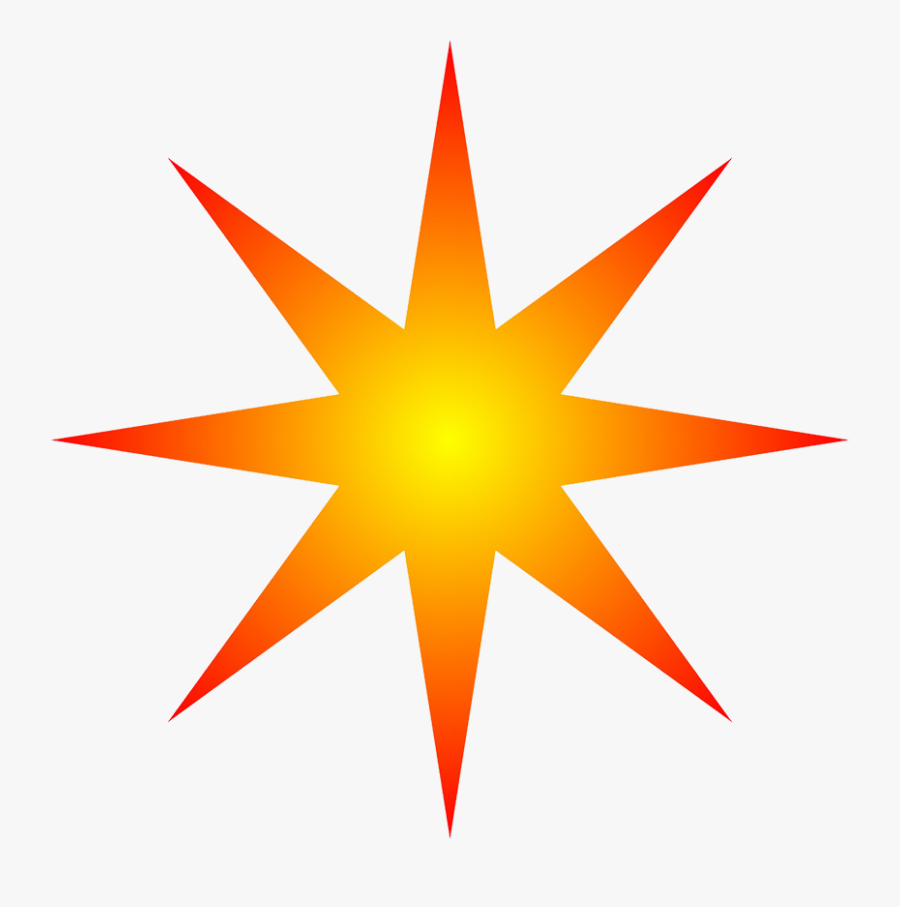 Orange Radial Star Clipart - Juno The Roman Goddess Symbol, Transparent Clipart