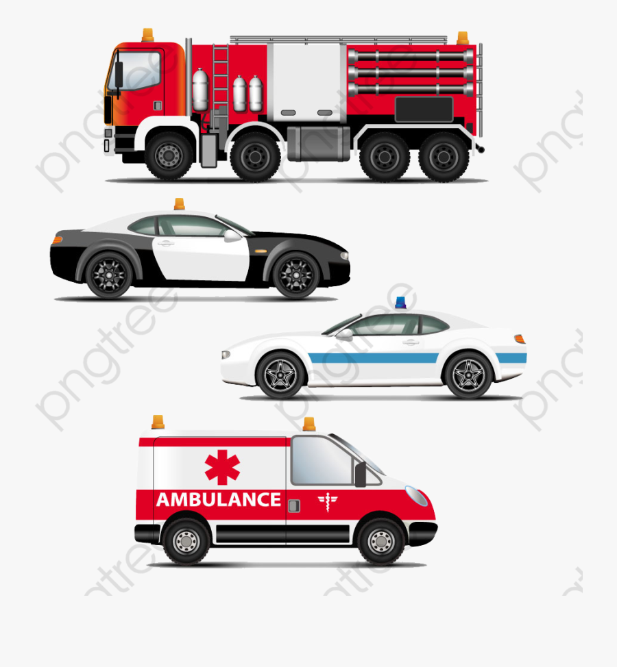 Transparent Police Car Clipart - Emergency Vehicles Clipart, Transparent Clipart