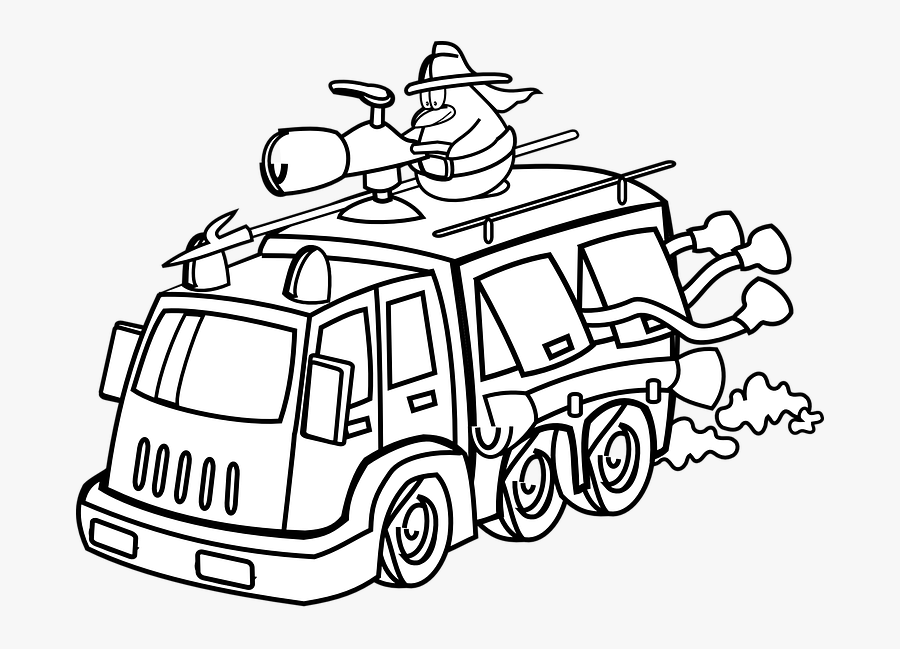 Download Fire Truck Clipart Outline - Fire Station Clip Art, Transparent Clipart