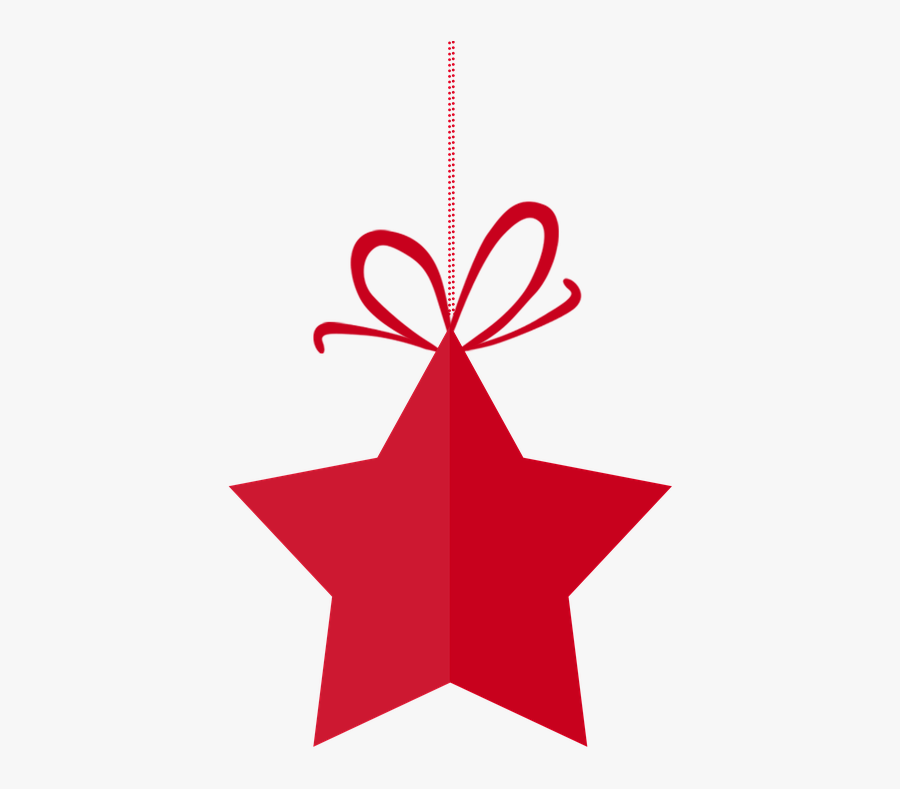 Red Christmas Star Png, Transparent Clipart