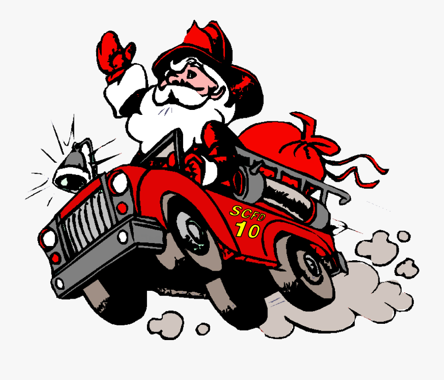 Silver Creek Department News - Santa Fire Truck Clip Art, Transparent Clipart