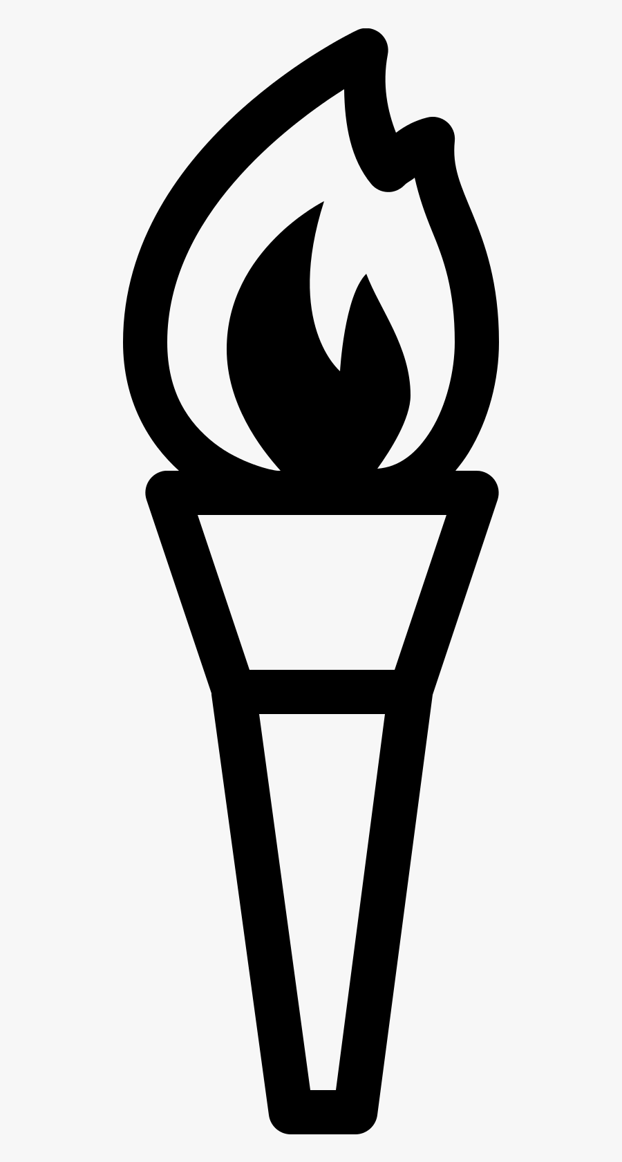 Olympic Games Clipart Book Torch - Black And White Olympic Torch, Transparent Clipart