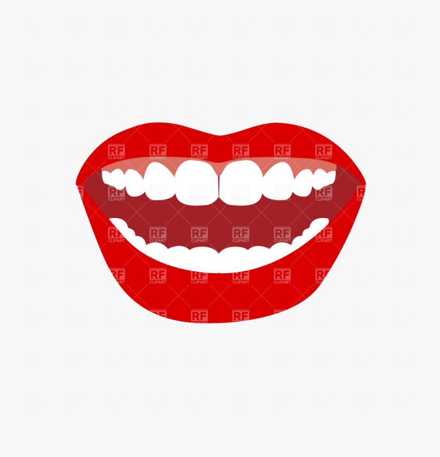 Mouth Opened With Lips Gum And Teeth Vector Image Illustration - Open Mouth Clip Art, Transparent Clipart