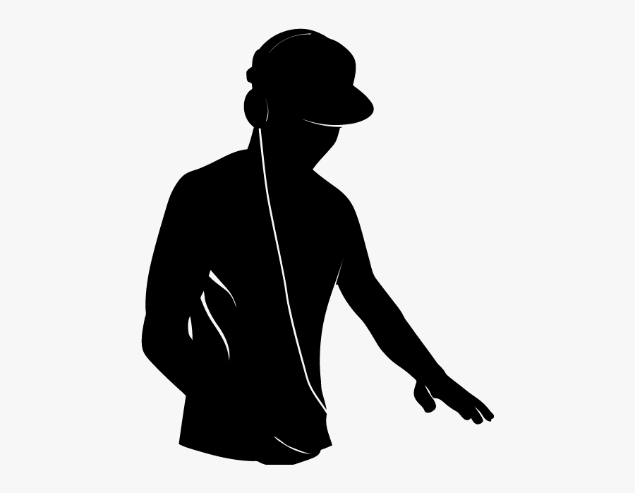 Dj Clipart Black And White - Dj Silhouette Png, Transparent Clipart