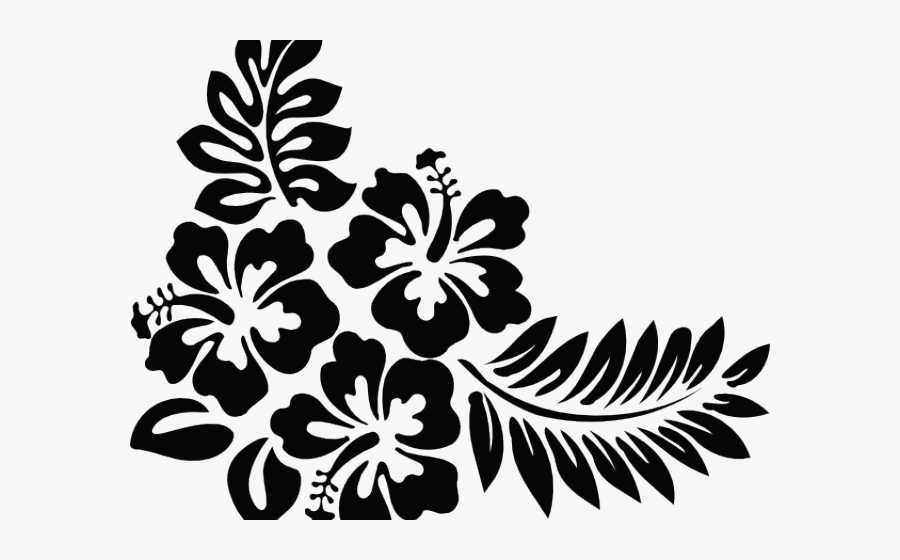 Transparent Hibiscus Clipart - Black Flower Vector Png, Transparent Clipart