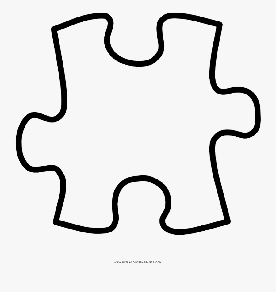 Puzzle Piece Coloring Page Clipart , Png Download - Puzzle Pieces Clip Art Black And White, Transparent Clipart