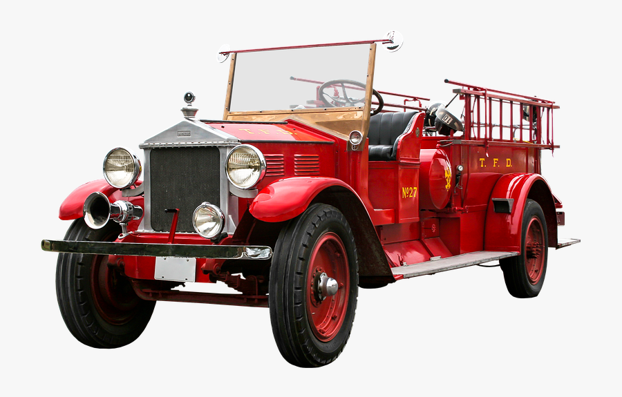 Old Fire Truck Png, Transparent Clipart