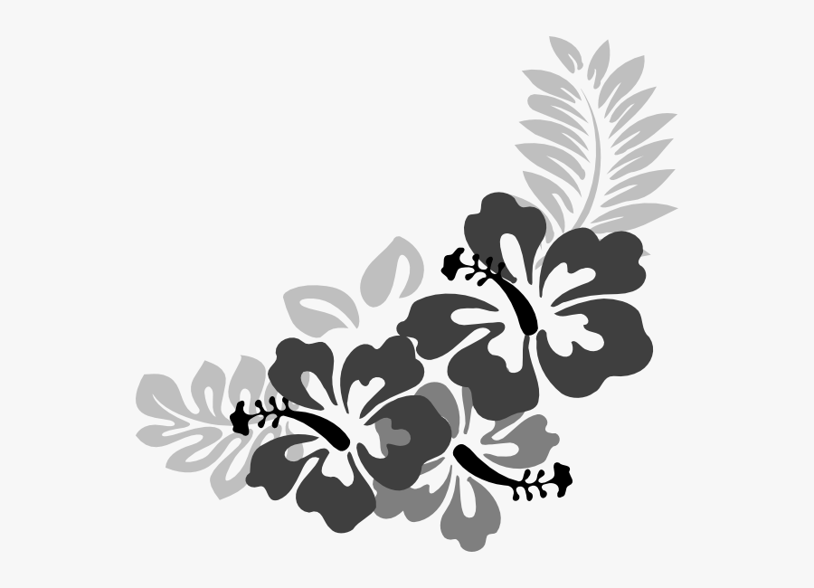 Hibiscus Flower Clipart Black And White - Border Hawaiian Flower Clipart, Transparent Clipart