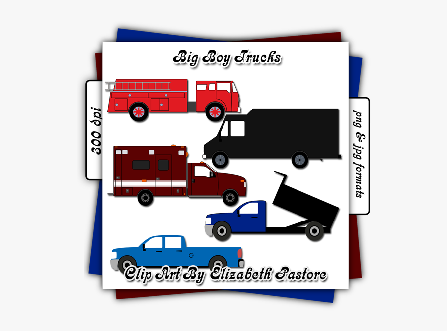 Vector Royalty Free Big Boys Trucks Clip - Clip Art, Transparent Clipart