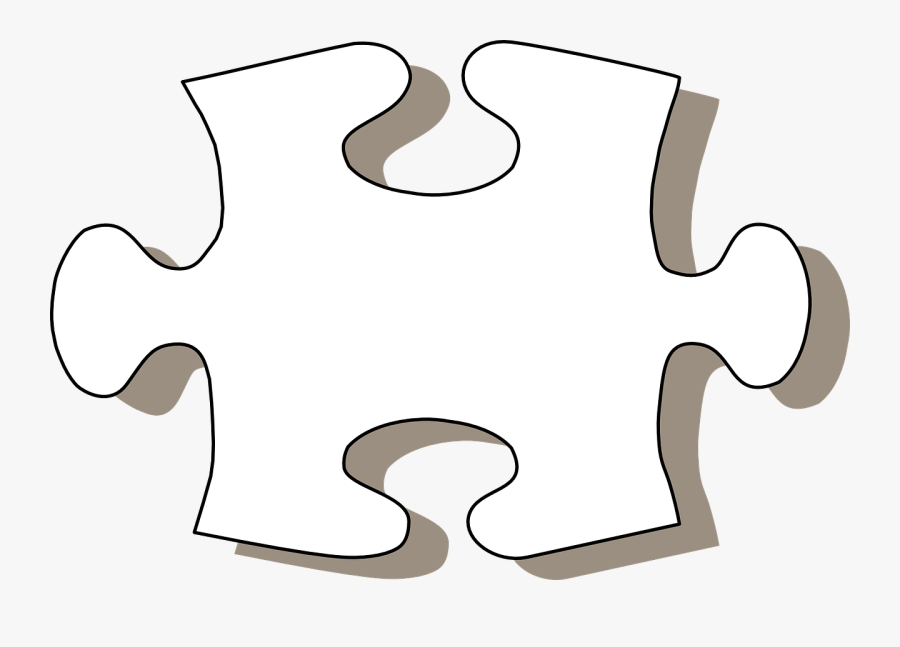 Jigsaw Puzzle, Piece, Black, White, Geometric - White Puzzle Piece Png, Transparent Clipart