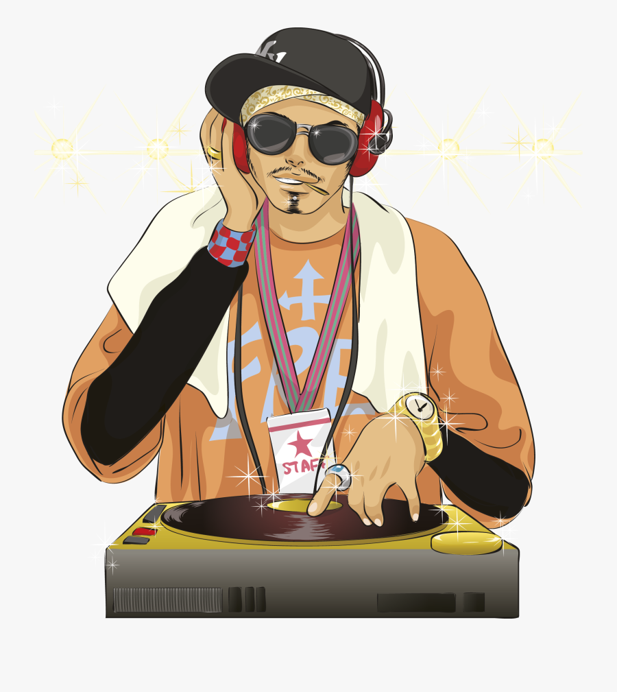 Transparent Disk Jockey Clipart - Hip Hop Dj Cartoon, Transparent Clipart
