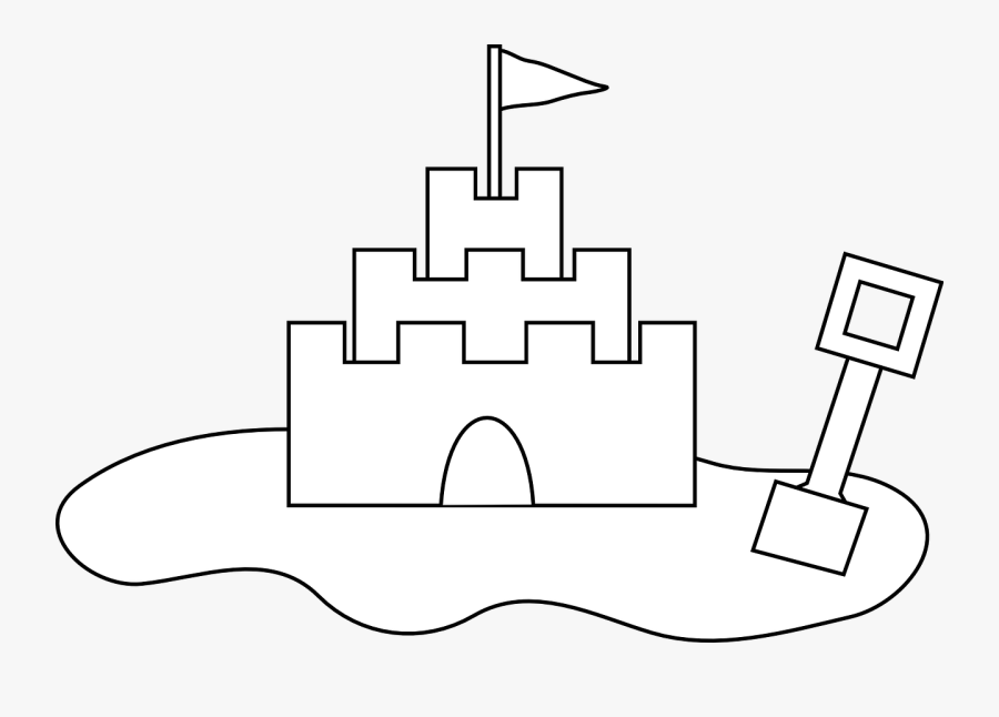 Sand Castle - Draw A Sandcastle Easy, Transparent Clipart
