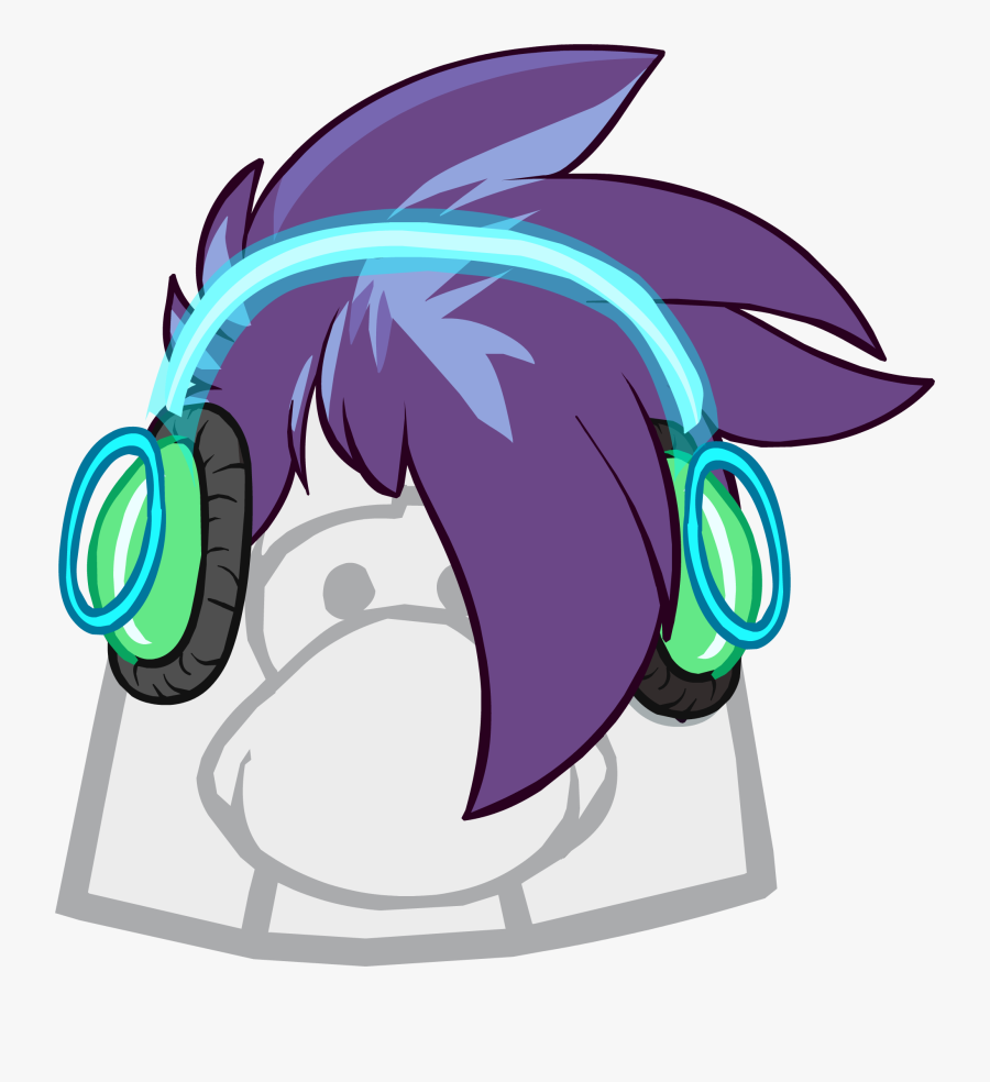 The Holo Headphones - Side Swept Club Penguin, Transparent Clipart