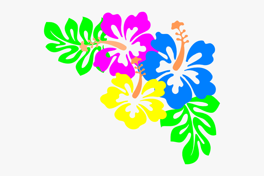 Hibiscus Svg Clip Arts - Hawaiian Flowers Border Png , Free Transparent Cli...