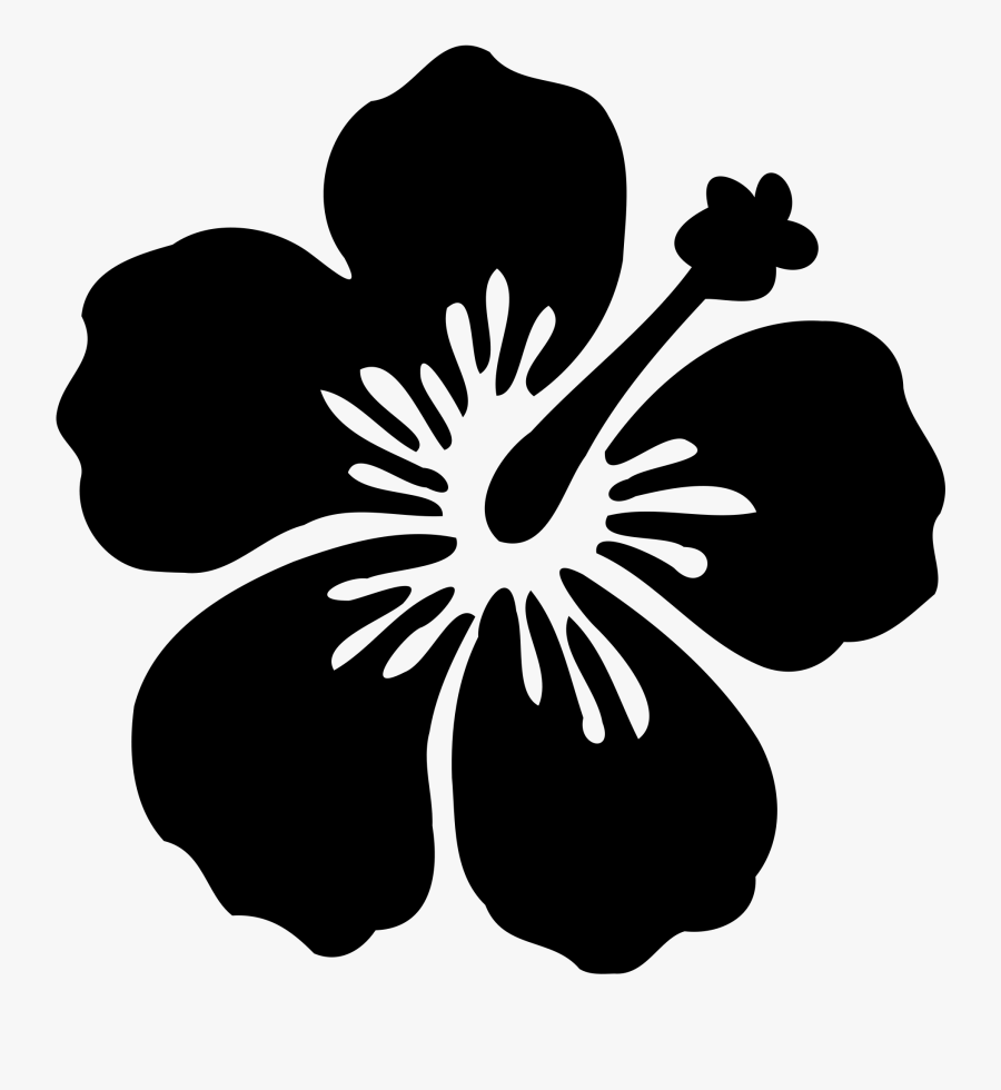 Hawaiian Hibiscus Silhouette Flower - Hibiscus Flower Silhouette, Transparent Clipart