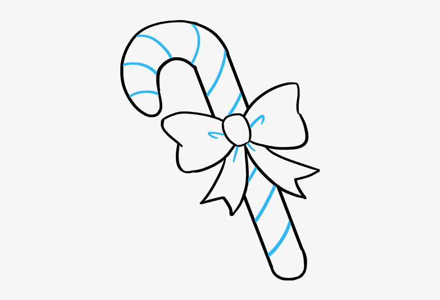 How To Draw Candy Cane - Drawing Picture Of Candy Clip Art, Transparent Clipart