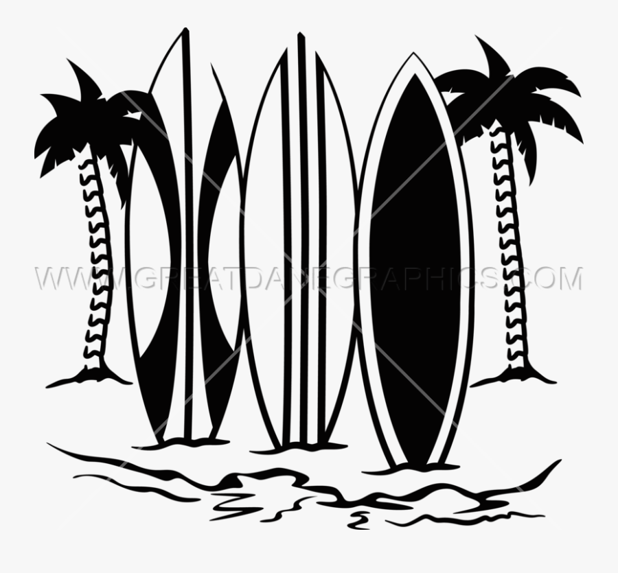 Surfboard Clipart Sand - Surfboards Black And White, Transparent Clipart