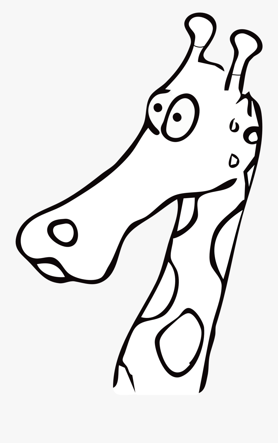 Giraffe Farbe Drawn Giraffe Art Sheet Page Black White - Giraffe Head Drawings Black And White, Transparent Clipart