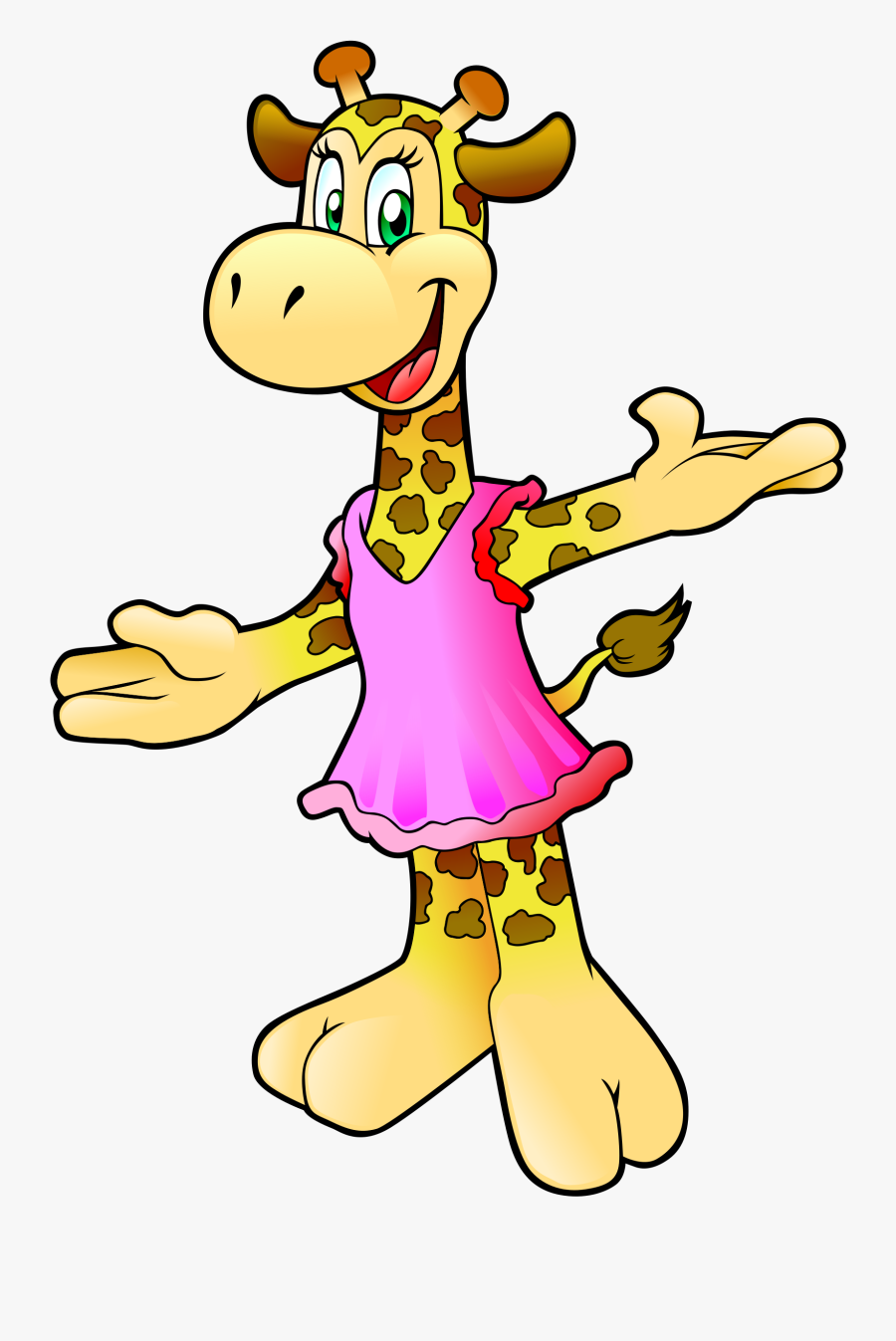 Giraffe Free To Use Clip Art - Giraffe In A Dress, Transparent Clipart