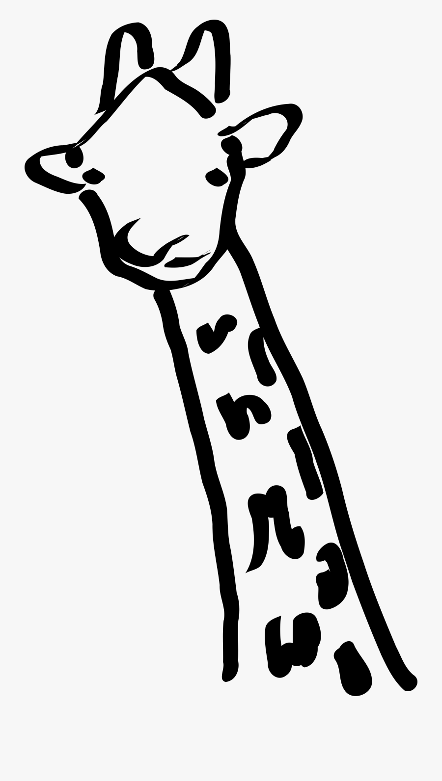 Giraffe Clipart School - Giraffe Neck And Head Drawing, Transparent Clipart