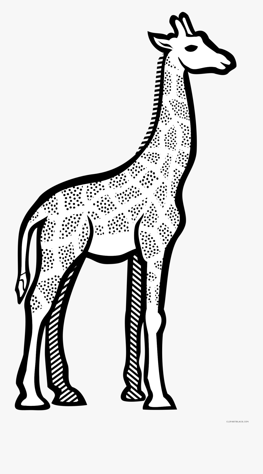 Black And White Giraffe Animal Free Black White Clipart - Giraffe Clipart Black And White, Transparent Clipart