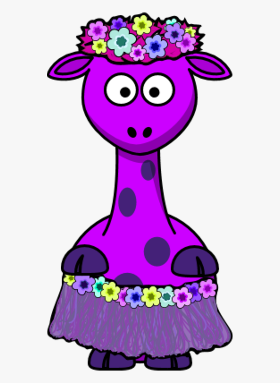 Giraffe Flowers Hula Dress - Hawaii Animal In Cartoon, Transparent Clipart