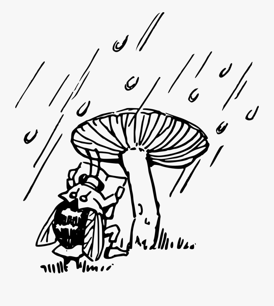 Bee In The Rain - Illustration, Transparent Clipart