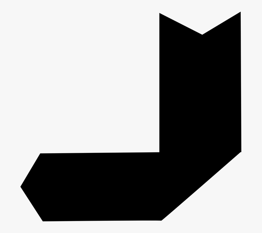 Free Vector Down Left Black Arrow Clip Art - Shapes Black And White Effects Png Pointing, Transparent Clipart