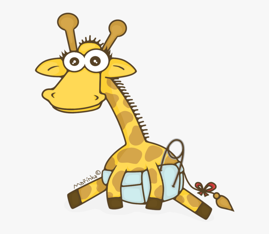 Transparent Giraffe Clipart Png - Baby Giraffe Diaper Cartoon, Transparent Clipart