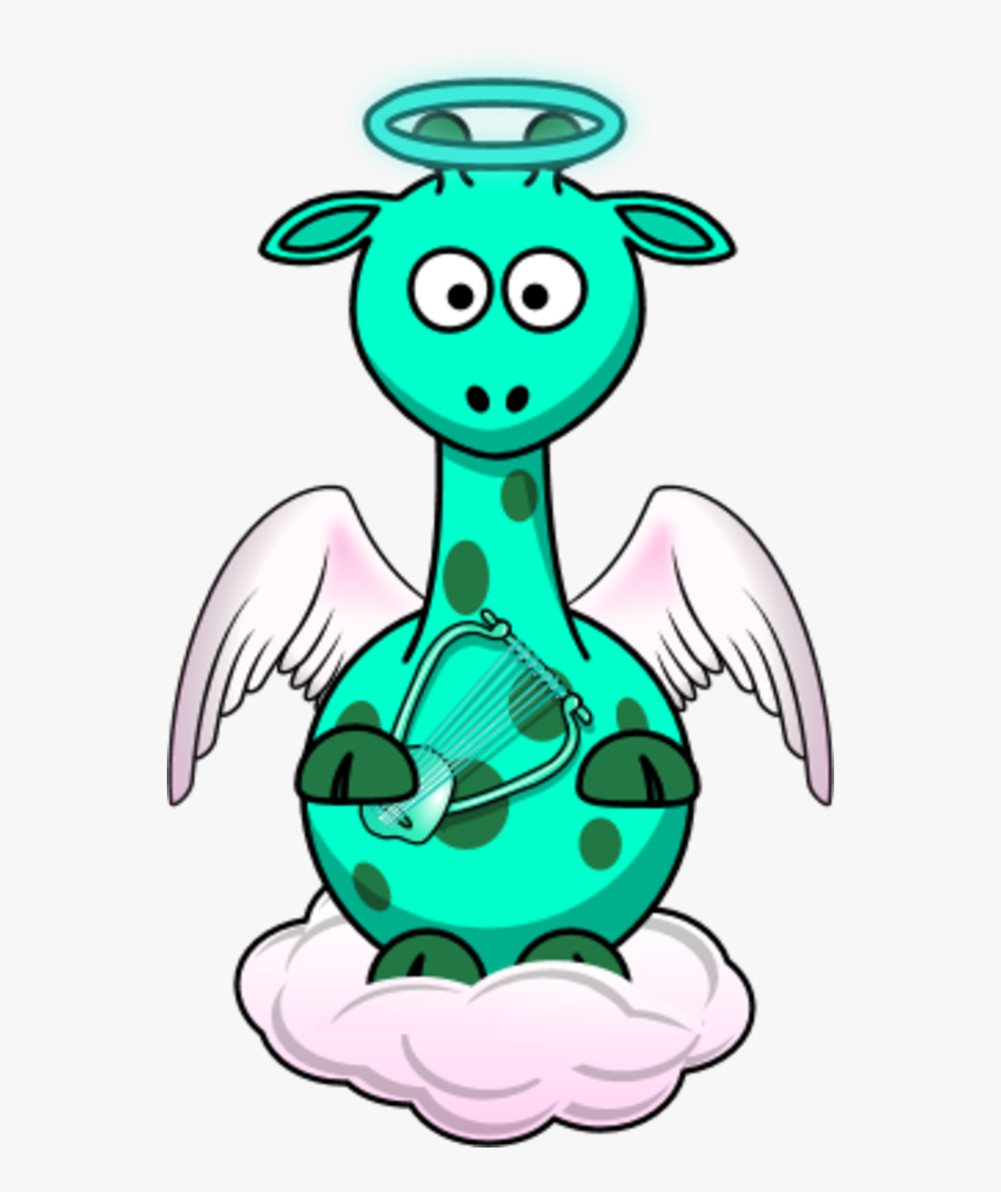 Giraffe Angle Wings Cloud Holding A Harp - Daycare Closed For Vacation, Transparent Clipart