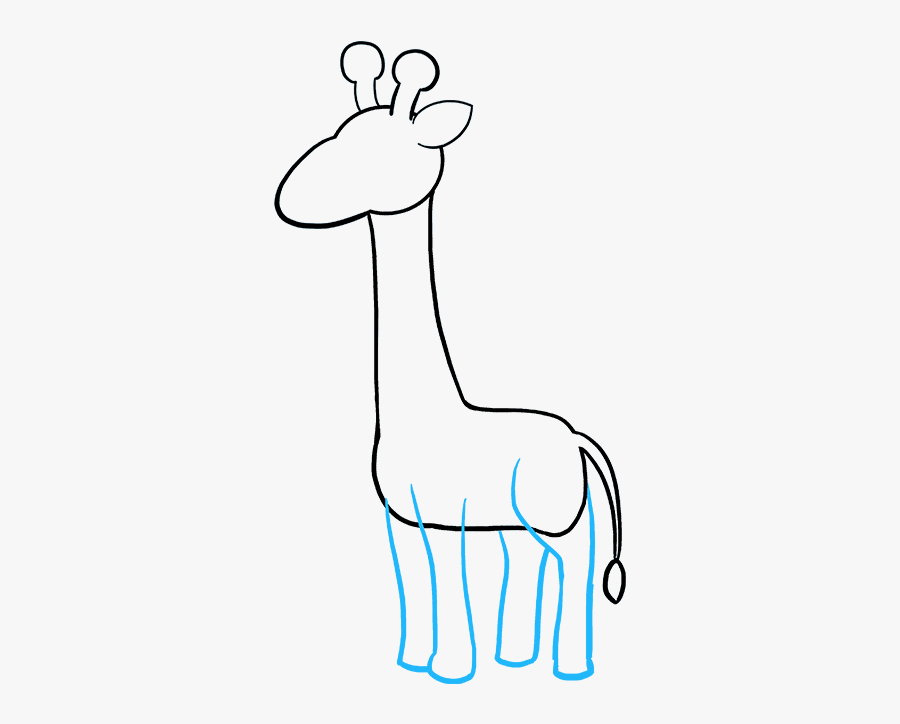 How To Draw Giraffe - Draw An Easy Giraffe, Transparent Clipart