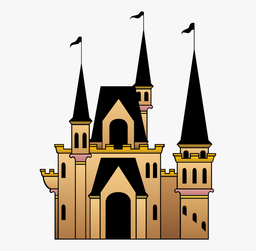 Castle, Flags, Windows, Roof, Towers - Brown Castle Clipart, Transparent Clipart