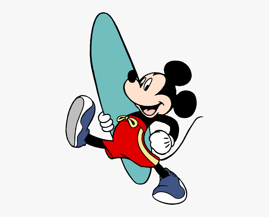 Disney Surfing Clip Art - Mickey Mouse Surfing Clipart, Transparent Clipart