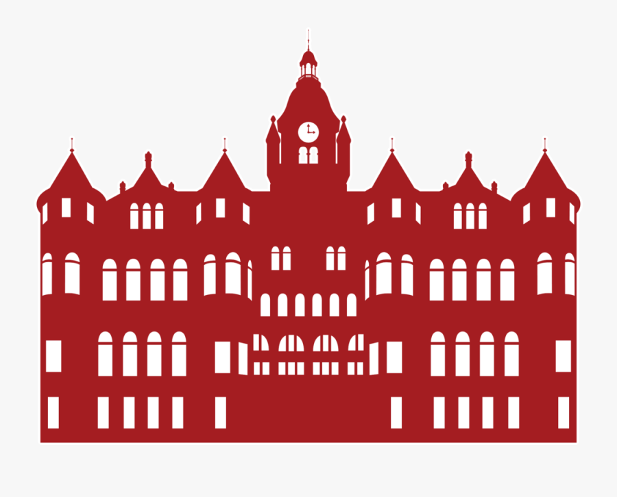 History Labs Old Museum - Red Building Silhouette, Transparent Clipart