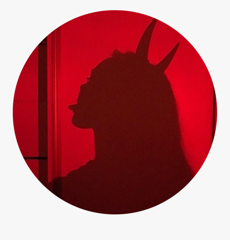 Devil Devilish Devilgirl Red Aesthetic Horns Shadow - Circle, Transparent Clipart