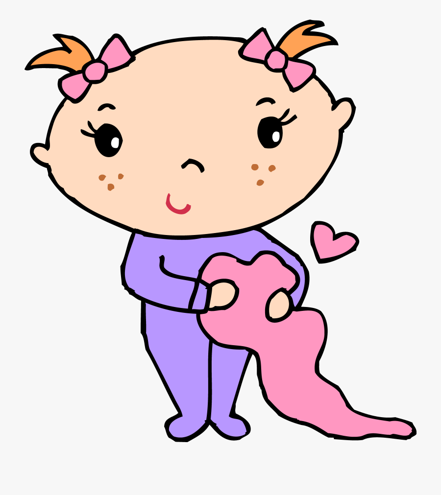 Little Baby Girl With Blanket Free - Toddler Clip Art, Transparent Clipart